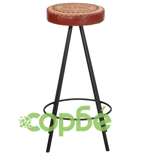 Бар табуретки, 4 бр, естествена кожа ➤ топ цена ➤ sorbe.bg