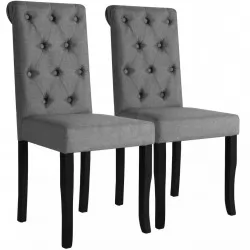 Трапезни столове, 2 бр, тъмносиви, текстил