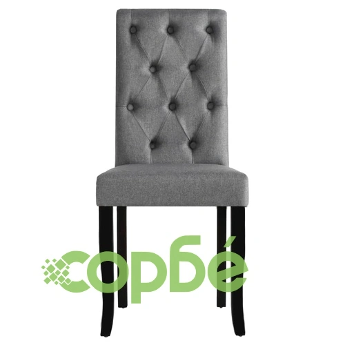 Трапезни столове, 2 бр, тъмносиви, текстил ➤ топ цена ➤ sorbe.bg