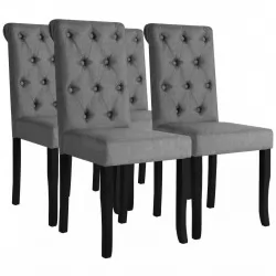 Трапезни столове, 4 бр, тъмносиви, текстил