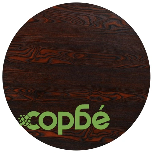 Бистро маса, МДФ и стомана, кръгла, 80x75 см, тъмна пепел  ➤ топ цена ➤ sorbe.bg