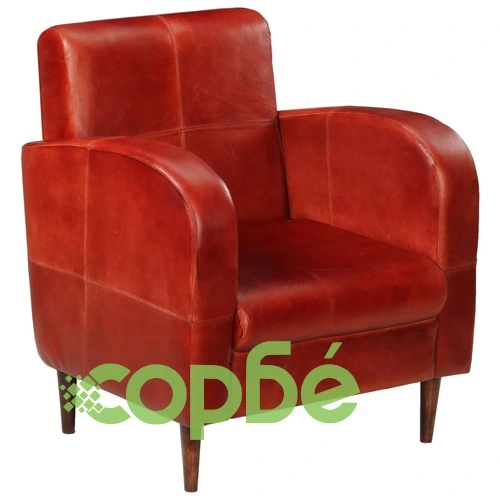 Фотьойл, тъмнокафяв, естествена кожа   ➤ топ цена ➤ sorbe.bg