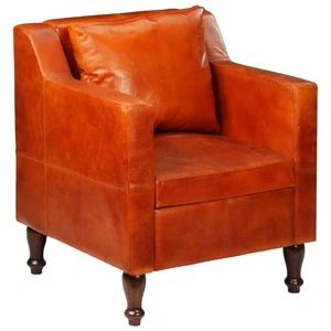 Фотьойл, светлокафяв, естествена кожа  