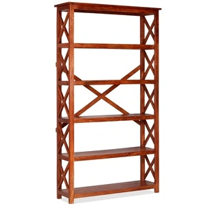 Етажерка за книги, акация масив с финиш шишам, 100x30x180 см