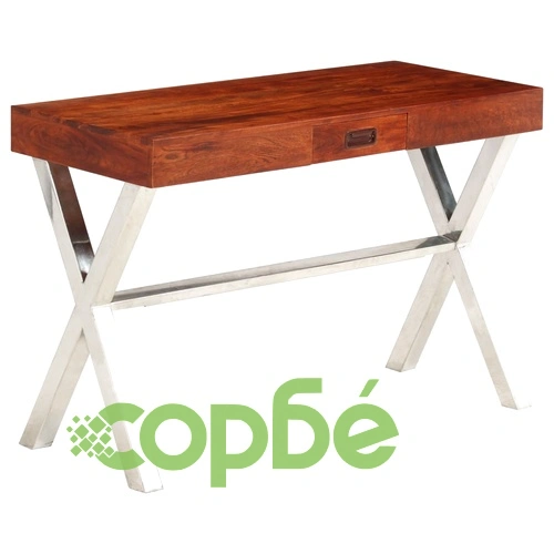 Бюро масивно акациево дърво с меден финиш 110x50x76 см ➤ топ цена ➤ sorbe.bg