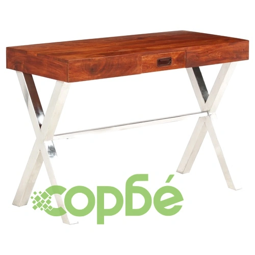 Бюро масивно акациево дърво с меден финиш 110x50x76 см ➤ топ цена ➤ sorbe.bg