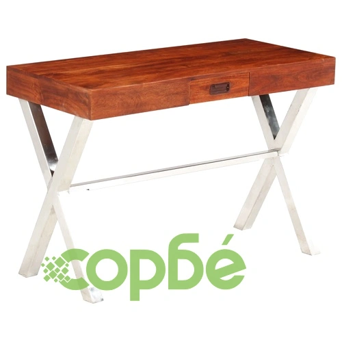 Бюро масивно акациево дърво с меден финиш 110x50x76 см ➤ топ цена ➤ sorbe.bg