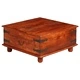 Маса за кафе масивно акациево дърво с меден финиш 80x80x40 см