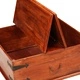 Маса за кафе масивно акациево дърво с меден финиш 80x80x40 см