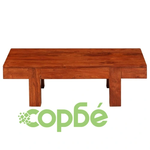 Маса за кафе масивно акациево дърво с меден финиш 100x50x30 см ➤ топ цена ➤ sorbe.bg
