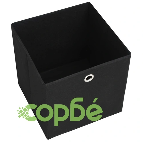 Кутии за съхранение, 10 бр, нетъкан текстил, 32x32x32 см, черни ➤ топ цена ➤ sorbe.bg