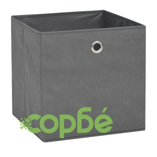 Кутии за съхранение, 10 бр, нетъкан текстил, 32x32x32 см, сиви ➤ топ цена ➤ sorbe.bg