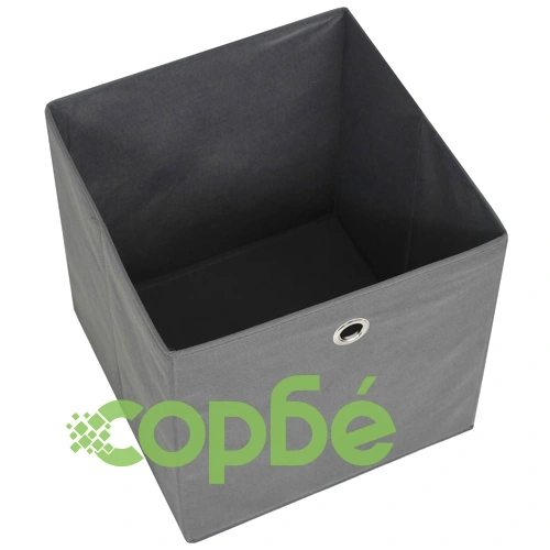 Кутии за съхранение, 10 бр, нетъкан текстил, 32x32x32 см, сиви ➤ топ цена ➤ sorbe.bg