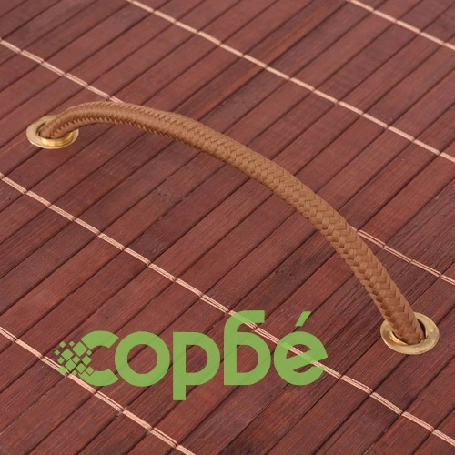 Бамбуков кош за пране, овален, кафяв ➤ топ цена ➤ sorbe.bg