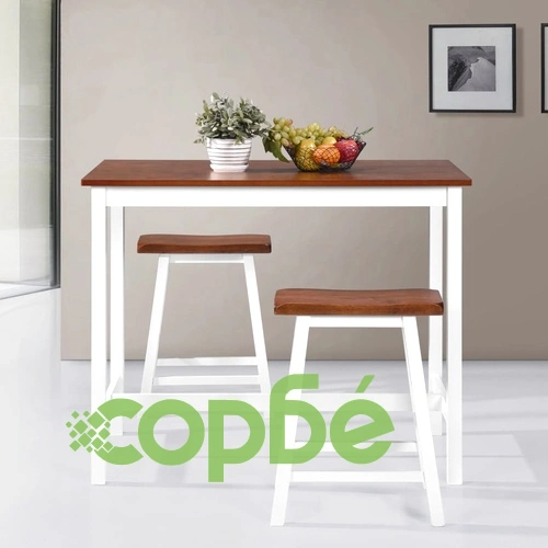 Бар маса и столове, 3 части, дървен масив ➤ топ цена ➤ sorbe.bg