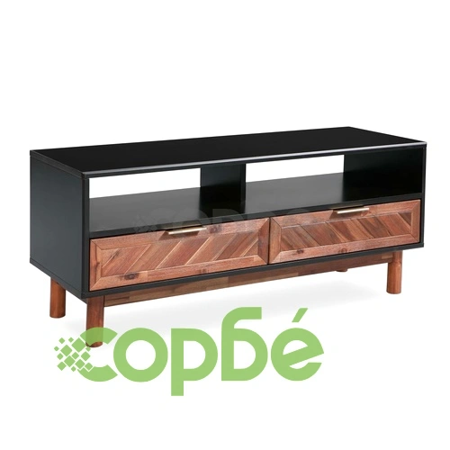 Шкаф за телевизор, акациево дърво масив, 100x35x45 см ➤ топ цена ➤ sorbe.bg