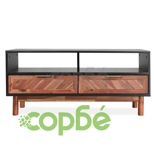 Шкаф за телевизор, акациево дърво масив, 100x35x45 см ➤ топ цена ➤ sorbe.bg