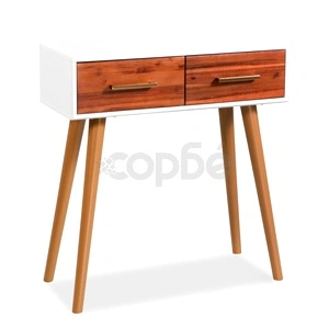 Конзолна маса, акациево дърво масив, 70x30x75 cм