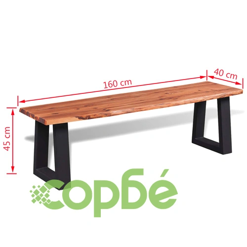 Пейка, акациево дърво масив, 160 см ➤ топ цена ➤ sorbe.bg