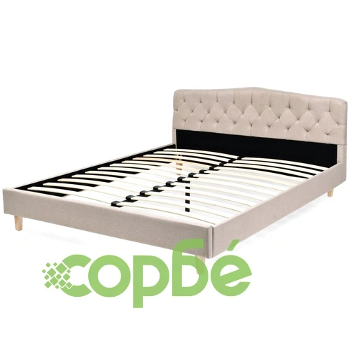 Рамка за легло, бежова, плат, 160x200 см ➤ топ цена ➤ sorbe.bg