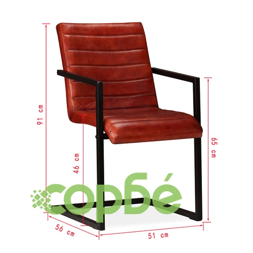 Трапезни столове, 2 бр, кафяви, естествена кожа ➤ топ цена ➤ sorbe.bg