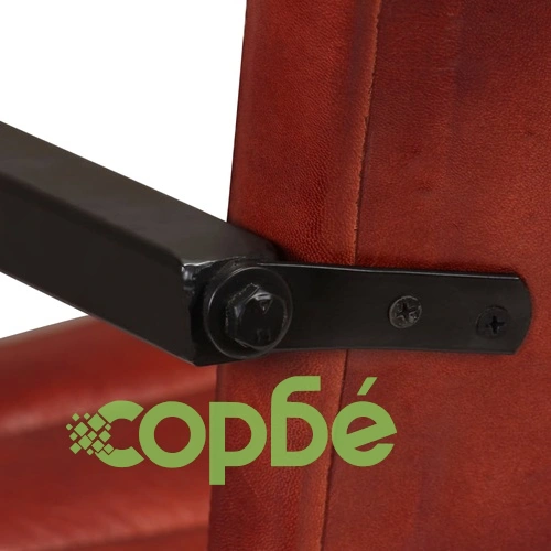 Трапезни столове, 2 бр, кафяви, естествена кожа ➤ топ цена ➤ sorbe.bg