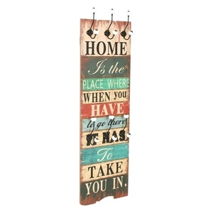 Закачалка за дрехи с 6 куки, 120х40 см, HOME IS 