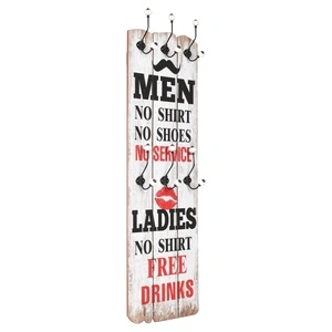 Закачалка за дрехи с 6 куки, 120х40 см, MEN LADIES 