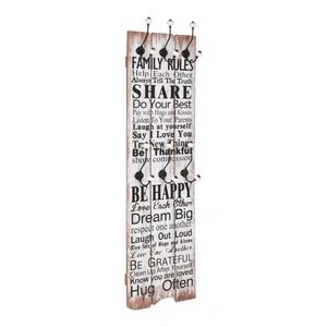 Закачалка за дрехи с 6 куки, 120х40 см, FAMILY RULES 