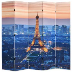 Сгъваем параван за стая, 200x170 см, нощен Париж