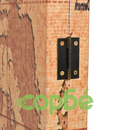 Сгъваем параван за стая, 120x170 см, карта на света, жълт ➤ топ цена ➤ sorbe.bg