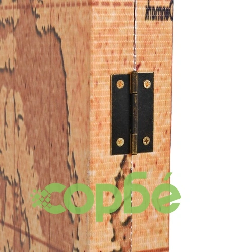 Сгъваем параван за стая, 200x170 см, карта на света, жълт ➤ топ цена ➤ sorbe.bg