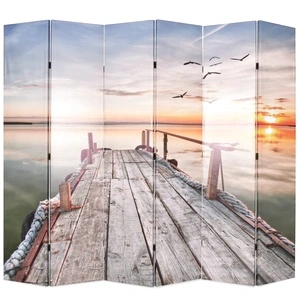 Сгъваем параван за стая, 228x170 см, езеро