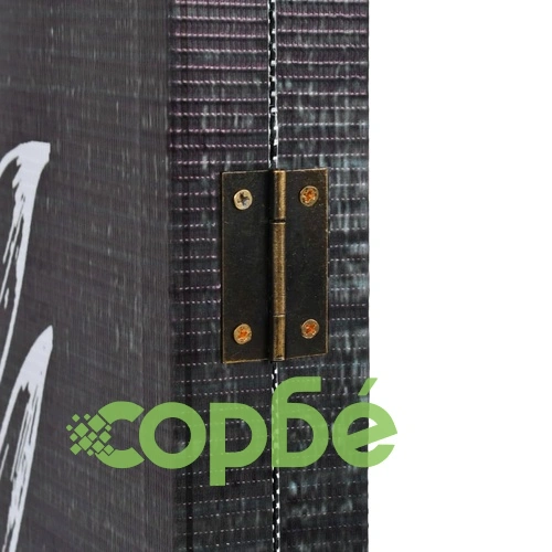 Сгъваем параван за стая, 120x170 см, пера, черно и бяло ➤ топ цена ➤ sorbe.bg