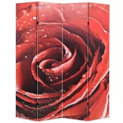 Сгъваем параван за стая, 160x170 см, роза, червен