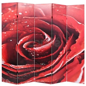 Сгъваем параван за стая, 200x170 см, роза, червен