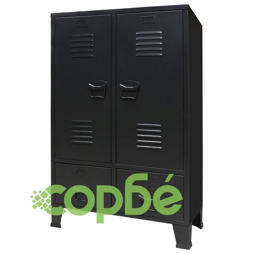 Гардероб метален, индустриален стил, 67x35x107 см, черен ➤ топ цена ➤ sorbe.bg