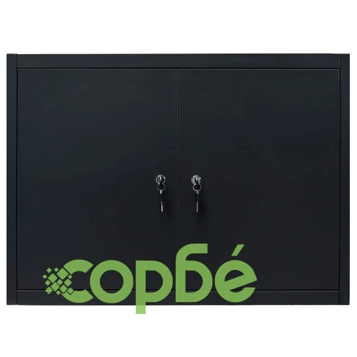 Стенен шкаф за инструменти, метал, 80x19x60 см, черен ➤ топ цена ➤ sorbe.bg