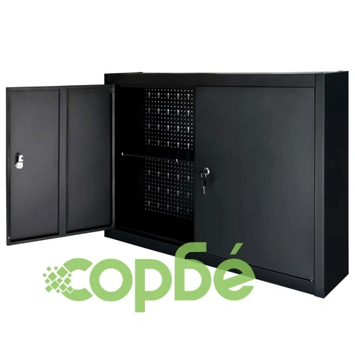 Стенен шкаф за инструменти, метал, 80x19x60 см, черен ➤ топ цена ➤ sorbe.bg