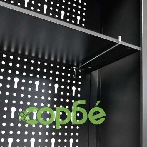 Стенен шкаф за инструменти, метал, 80x19x60 см, черен ➤ топ цена ➤ sorbe.bg