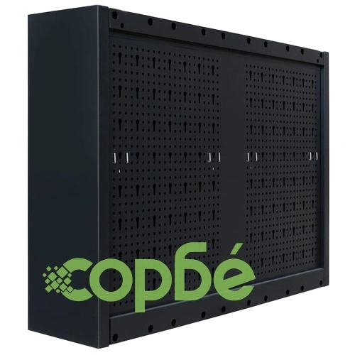 Стенен шкаф за инструменти, метал, 80x19x60 см, черен ➤ топ цена ➤ sorbe.bg