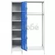 Заключващ шкаф със закачалка синьо и сиво 110x45x180 cм метал