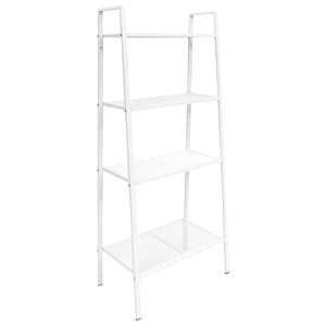 Стълба библиотека, 4 рафта, метал, бяла