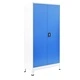 Метален офис шкаф, 90x40x180 см, сиво и синьо Метален офис шкаф, 90x40x180 см, сиво и синьо