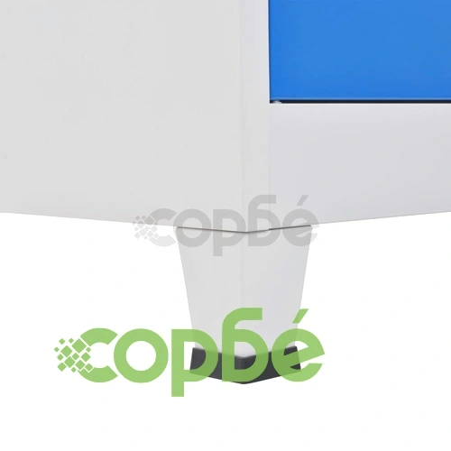 Офис шкаф с 4 врати, метал, 90x40x180 cм, сиво и синьо на топ цена от sorbe.bg Офис шкаф с 4 врати, метал, 90x40x180 cм, сиво и синьо ➤ топ цена ➤ sorbe.bg