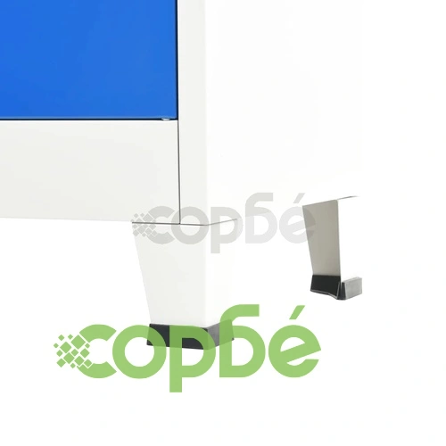 Заключващ се шкаф с 2 врати, метал, 90x40x180 cм, сиво и синьо на топ цена от sorbe.bg Заключващ се шкаф с 2 врати, метал, 90x40x180 cм, сиво и синьо ➤ топ цена ➤ sorbe.bg
