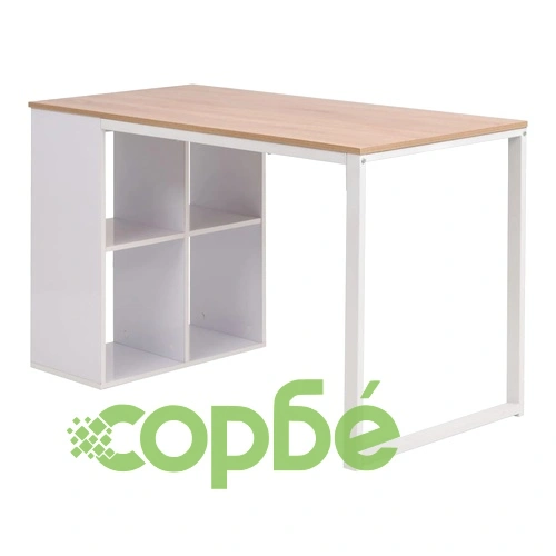 Бюро, 120x60x75 см, дъб и бяло ➤ топ цена ➤ sorbe.bg