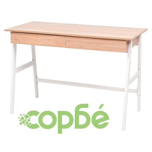 Бюро, 110x55x75 см, дъб и бяло ➤ топ цена ➤ sorbe.bg