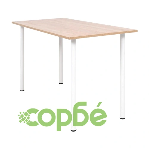 Трапезна маса, 120x60x73 см, дъб и бяло ➤ топ цена ➤ sorbe.bg