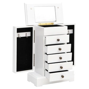 Кутия за бижута с огледало, МДФ, 25x13,5 x 34 см